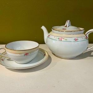 Noritake Nippon 18"  Platter / Rare Pattern N244318 Pink Rose Bud